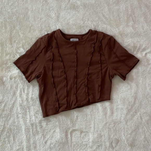 Oh Polly Tops - NWOT Oh Polly Exposed Seam Asymmetric Crop Top